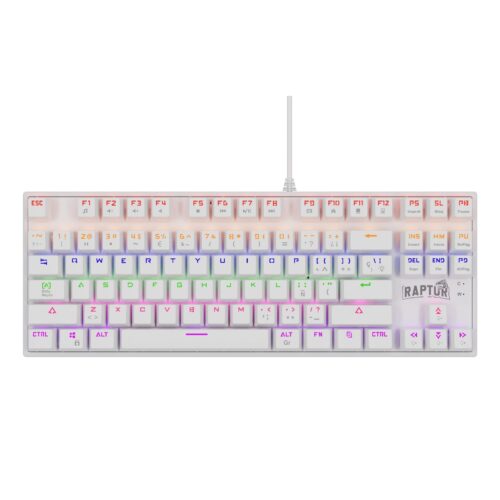 Teclado Gamer Raptor Fireclaw M87 Mecanico Retroiluminado Switch Red Outemu White (7855)