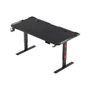 Escritorio Gamer Raptor Glow Station RGB c/elevacion h/80kg c/portavasos + porta auricular (7527)