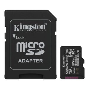 MicroSD KINGSTON 64GB c/Adap Gen3 100MB/s Canvas S Plus CL10 (8408)