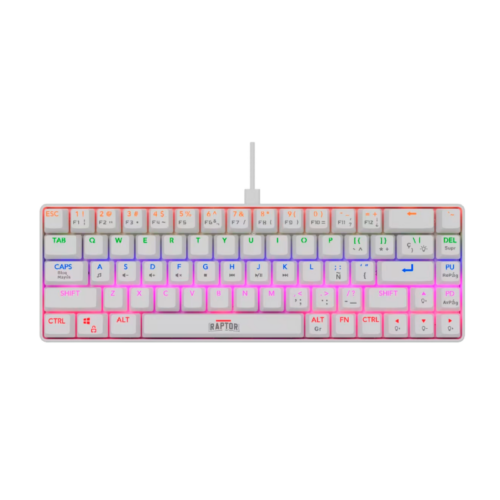 Teclado Gamer Raptor Fireclaw M68 Mecanico Retroiluminado Switch Red Outemu White (7879)