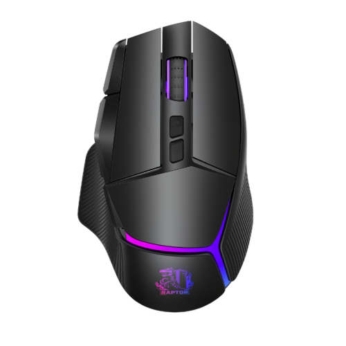 000000000041852649390Diseno-sin-titulo-5- Mouse Gamer Raptor Storm Grip Wireless 9 botones 24000dpi retroiluminado c/soft Black (2982)