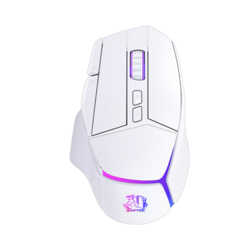 0000000000418527517411 Mouse Gamer Raptor Storm Grip Wireless 9 botones 24000dpi retroiluminado c/soft White (2968)