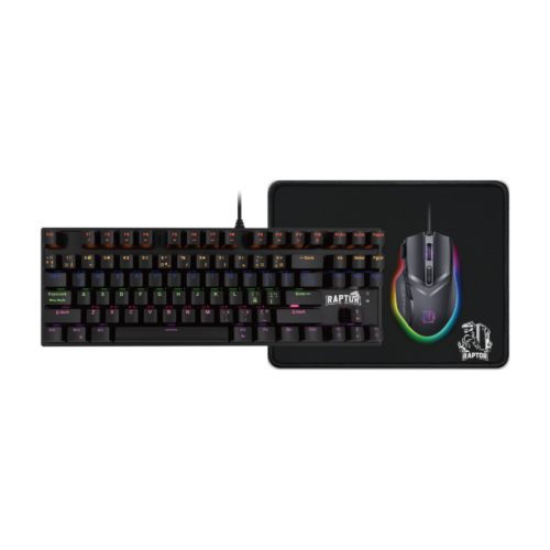 000000000041853138157418531-1 Combo Gamer Raptor Teclado Mecánico 87 teclas + Mouse RGB 7200dpi + Mouse Pad S (3071)